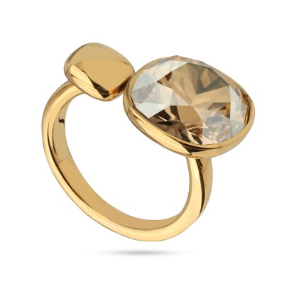 Кольцо Триумф (кристаллы SW шампань 12мм; покрытие золото), Есть комплект