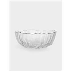 Салатник, 15х6 см, 520 мл, стекло, с серебристым кантом, мятая фактура, Pianо