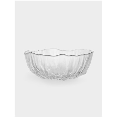 Салатник, 15х6 см, 520 мл, стекло, с серебристым кантом, мятая фактура, Pianо