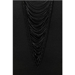 KNIT DRESS WITH FRINGING