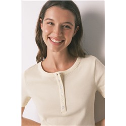 Camiseta manga corta algodón amarilla