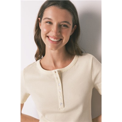 Camiseta manga corta algodón amarilla