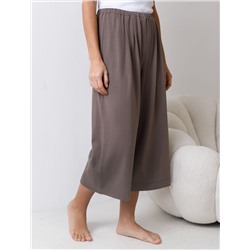 Укороченные широкие брюки кюлоты на резинке из 100% хлопка