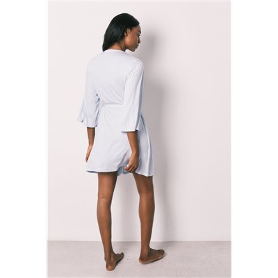 Bata midi viscosa tacto suave azul