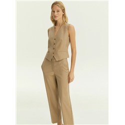 Однобортный жилет из костюмной шерсти, GL094/ant