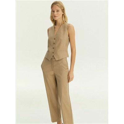 Однобортный жилет из костюмной шерсти, GL094/ant