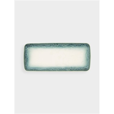 Блюдо, 36x16 см, прямоугольное, голубое, Nuances