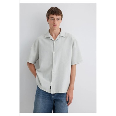 Mavi Yeşil Gömlek Oversize / Geniş Kesim 0210679-70148
