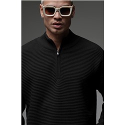 Свитер с замком черный