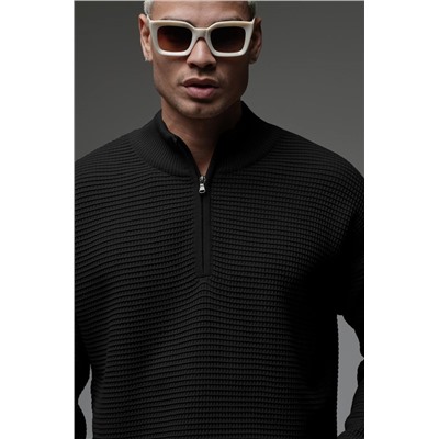 Свитер с замком черный