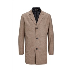 Chaqueta efecto doble prenda Beige y marrón