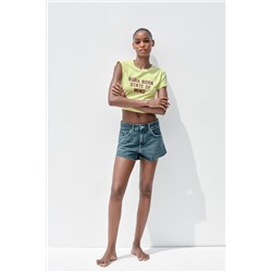 WASHED T-SHIRT WITH SLOGAN