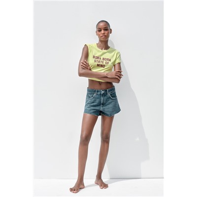 WASHED T-SHIRT WITH SLOGAN