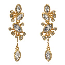 Серьги Эйва (кристаллы SW белые; покрытие золото), Есть комплект