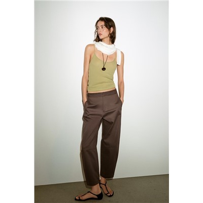 HERRINGBONE BARREL TROUSERS