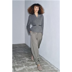 LEATHER LACE-UP FLAT SHOES