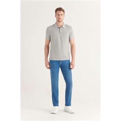 Gri %100 Pamuk Serin Tutan Polo Yaka T-Shirt
