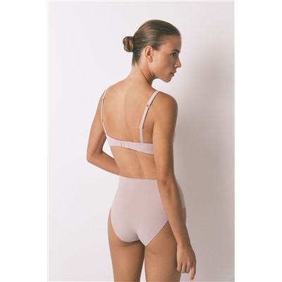 Braga alta algodón nude