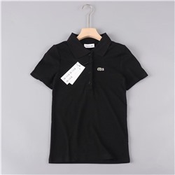 Однотонная хлопковая рубашка-поло с короткими рукавами 2 цвета ЛАКОСТ*Е