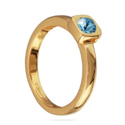 Кольцо Теннис (кристаллы SW аквамарин 4мм; покрытие золото), Есть комплект