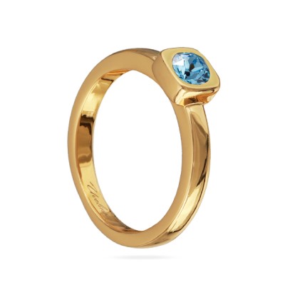 Кольцо Теннис (кристаллы SW аквамарин 4мм; покрытие золото), Есть комплект