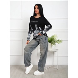 Лонгслив с рисунком Город Арт. 1097