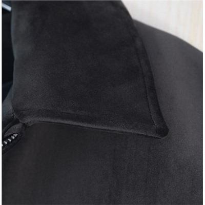 Мужская зимняя куртка из толстого теплого бархата с отворотами на молнии