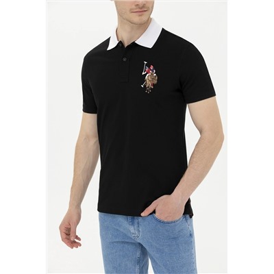 Erkek Siyah Basic Polo Yaka Tişört