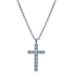 Кулон Теннис (кристаллы SW аквамарин 4мм; покрытие родий) 50-55см, Есть комплект