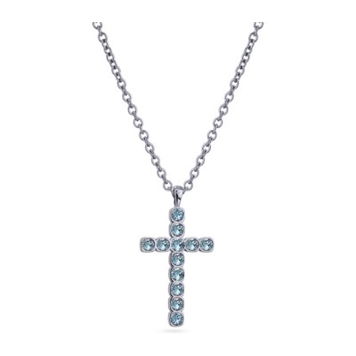 Кулон Теннис (кристаллы SW аквамарин 4мм; покрытие родий) 50-55см, Есть комплект