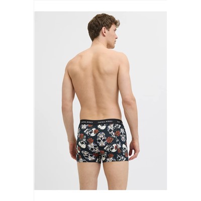 Jack & Jones Jack Jones Jacmurphy Skull Trunks 3 Pack Erkek Mavi Boxer 12283379-07