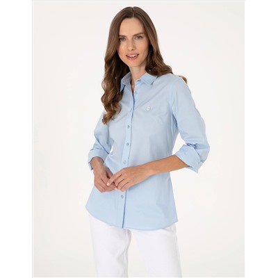 Açık Mavi Slim Fit Uzun Kollu Gömlek