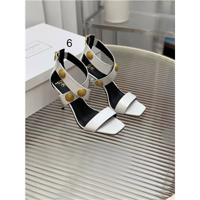 Эффектные босоножки на высоком каблуке с перекрестными ремешками и металлическими пряжками  БАЛТМЕЙ*Н