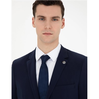 Lacivert Esnek Fit Blazer Ceket