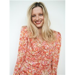 Gerafftes Kleid aus Viskose