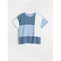 T-Shirt Aus Materialmix