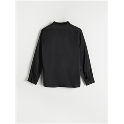 Pyjama-Hemd mit hohem Seidenanteil