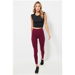 Leggings 7/8 cintura alta - Burdeos