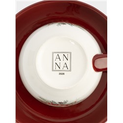 Пара чайная, 220 мл, 2 перс, 4 пр, керамика D, красная, Лошадка, Festival