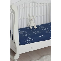 Простыня на резинке из поплина на прямоугольный матрас 120х НАТАЛИ #980327