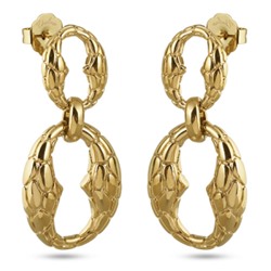 Серьги Рептилия (покрытие золото), Есть комплект