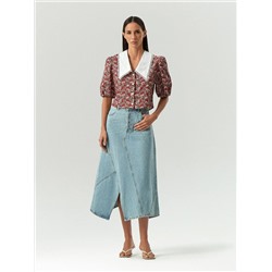 Укороченная блузка с воротником, B3157/cumbia