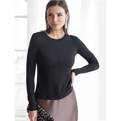 Лонгслив из премиального хлопка с эластаном