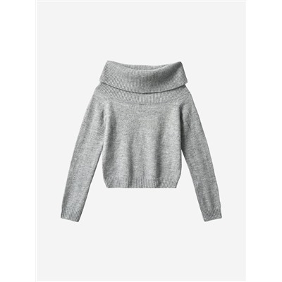 Женский пуловер с отворотом с открытыми плечами Н*М