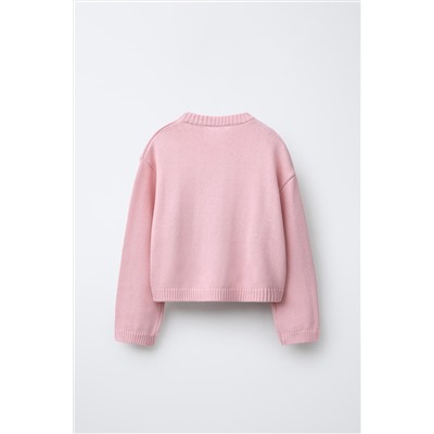 KNIT JUMPER WITH EMBROIDERED SLOGAN