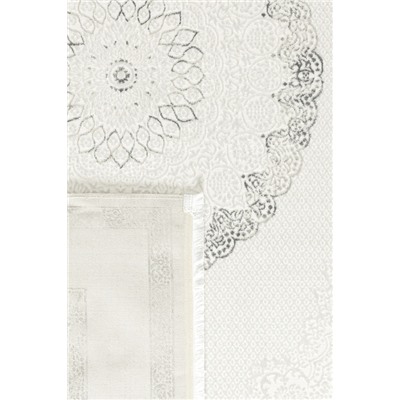 Mons Halı - Beyaz/Gri - 155x225 cm