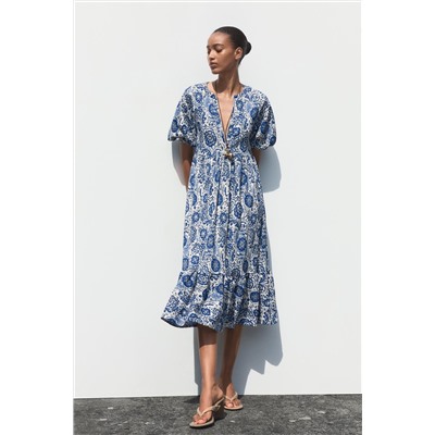 PRINTED MIDI DRESS