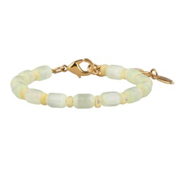 Браслет Букет (улексит сливочное масло, перламурт; покрытие золото) 17-21см, Есть комплект