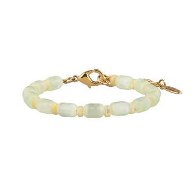 Браслет Букет (улексит сливочное масло, перламурт; покрытие золото) 17-21см, Есть комплект