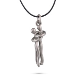 Кулон Объятия 45-50см (покрытие матовый родий), Есть комплект